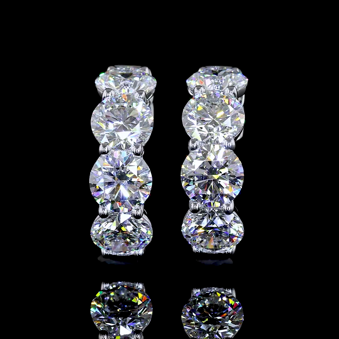 Huggies Earring Round 14K White Gold ER8103