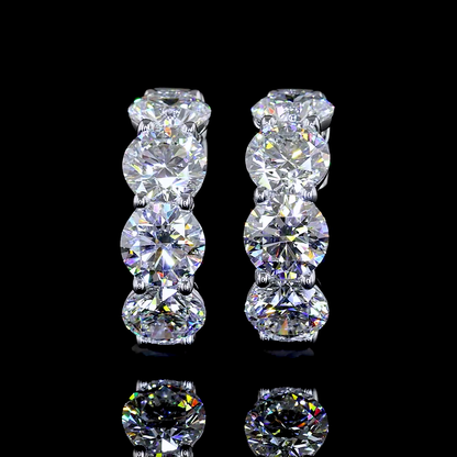 Huggies Earring Round 14K White Gold ER8103