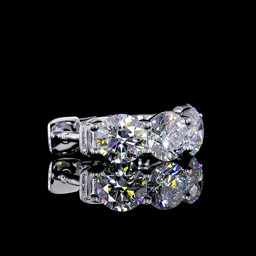 Huggies Earring Round 14K White Gold ER8103