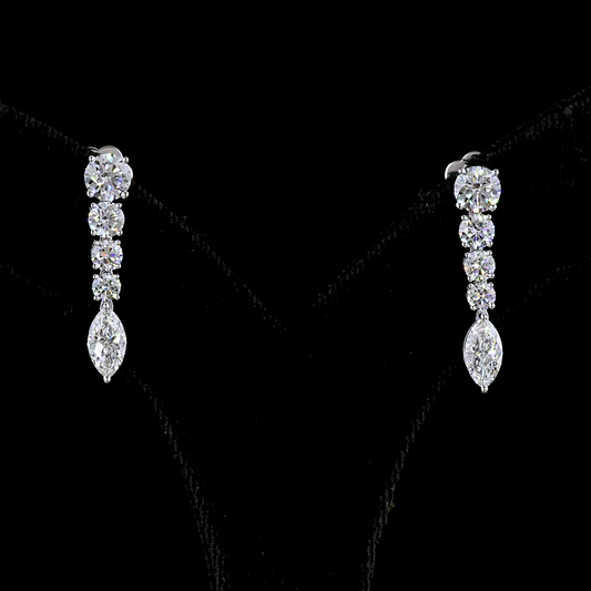 Hanging Earring MIX 14K White Gold ER9105