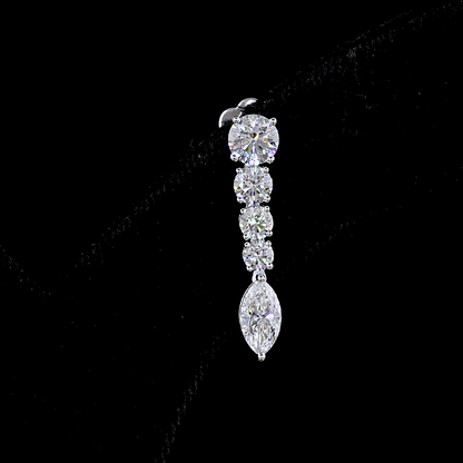 Hanging Earring MIX 14K White Gold ER9105