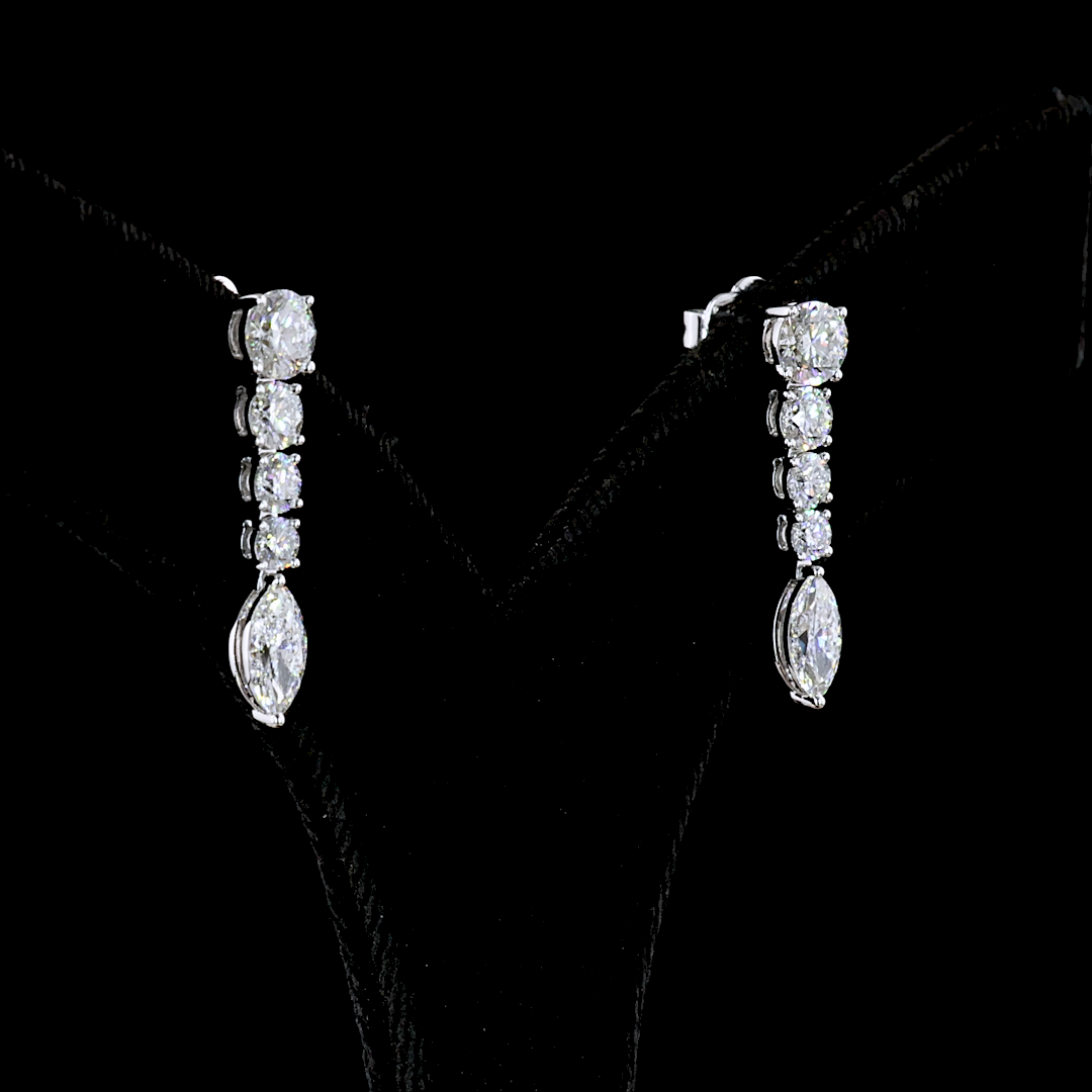 Hanging Earring MIX 14K White Gold ER9105