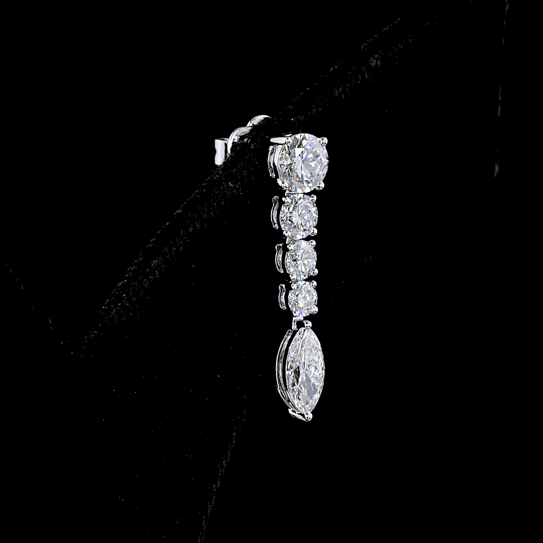 Hanging Earring MIX 14K White Gold ER9105