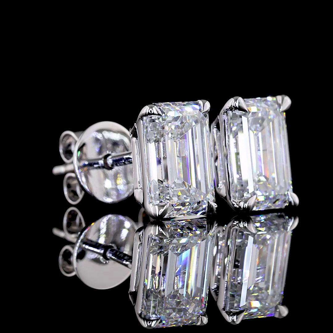 Martini Earring Emerald 14K White Gold ER9107