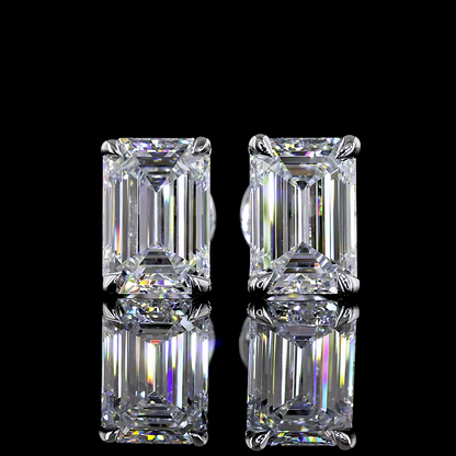Studs Earring Emerald 14K White Gold ER9116
