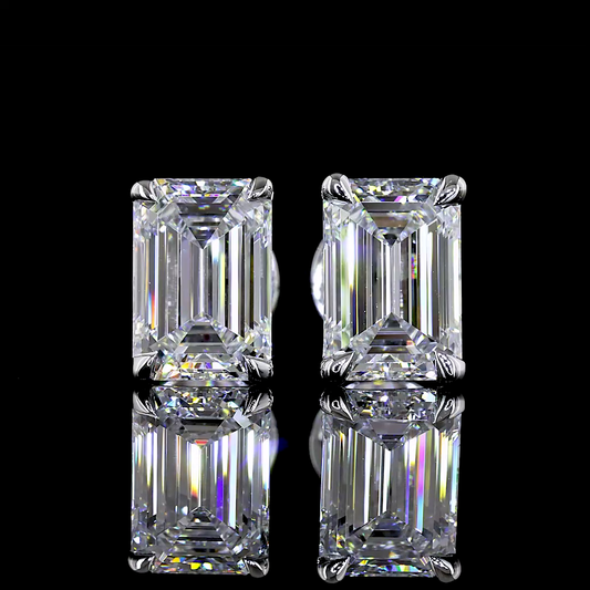 Studs Earring Emerald 14K White Gold ER9116