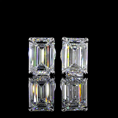 Studs Earring Emerald 14K White Gold ER9118
