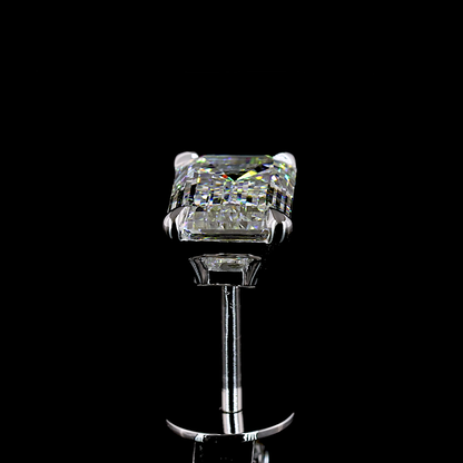 Studs Earring Emerald 14K White Gold ER9118