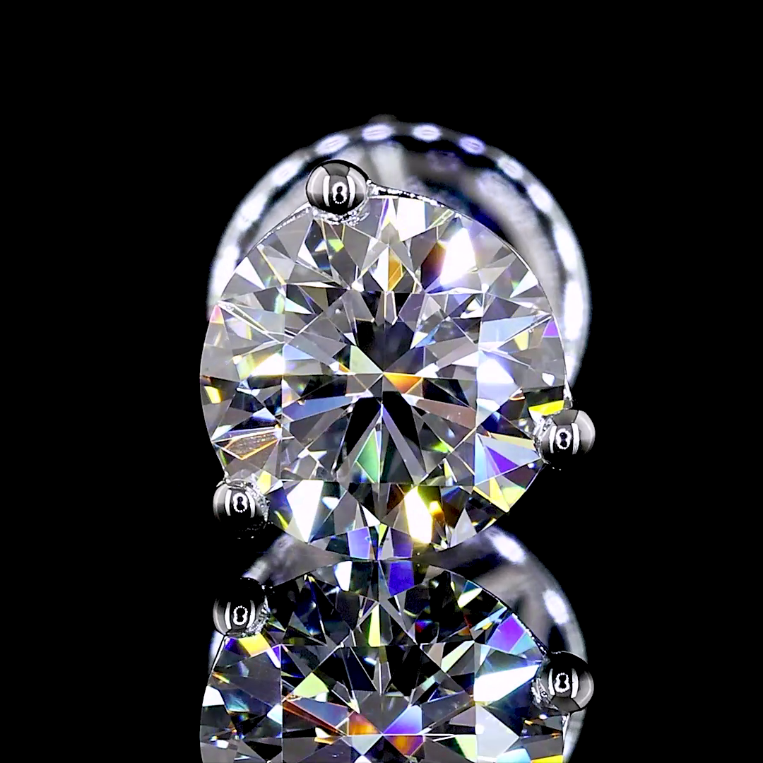 Martini Earring Round 14K White Gold ER9165