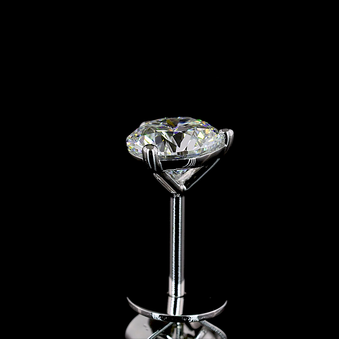 Martini Earring Round 14K White Gold ER9165