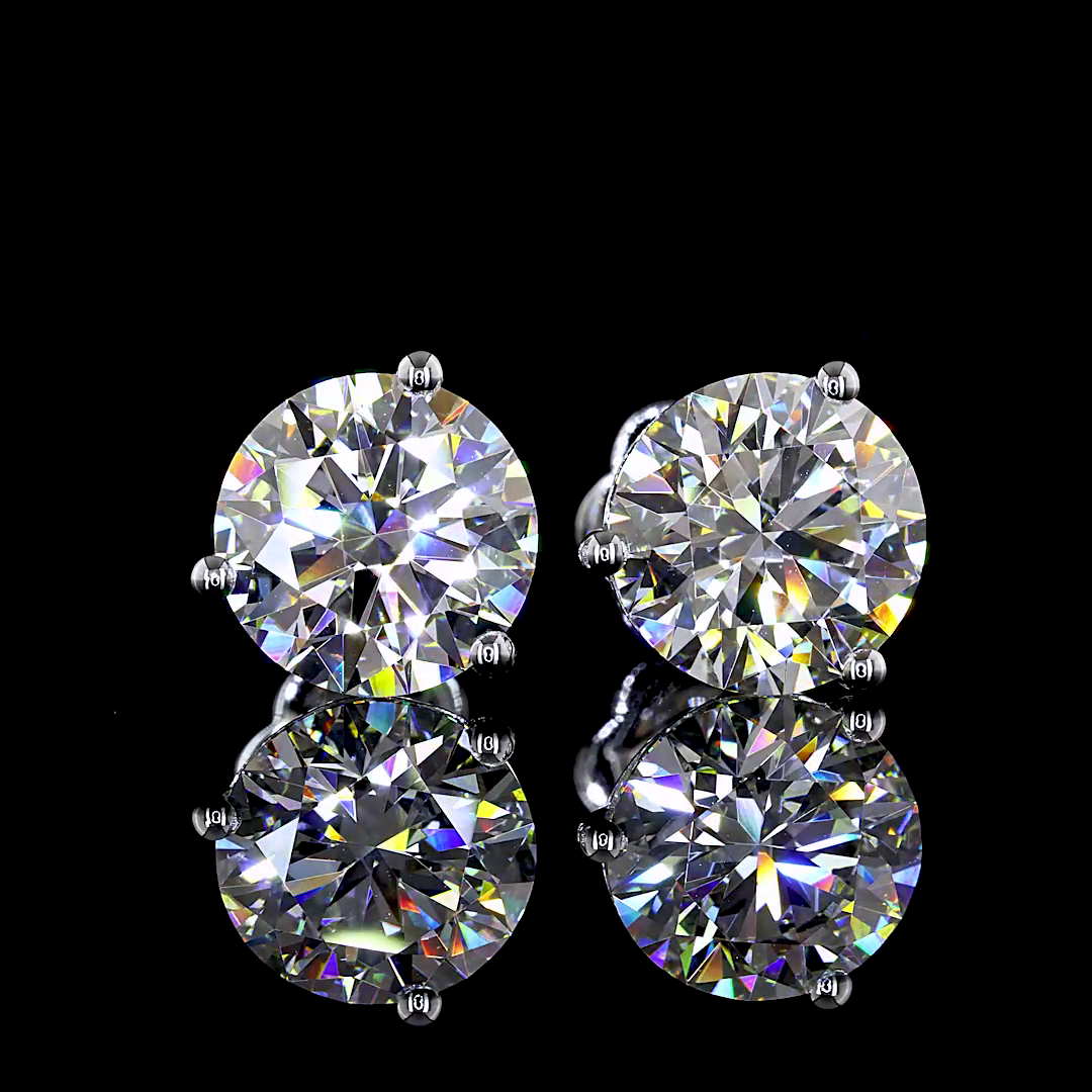 Martini Earring Round 14K White Gold ER9288