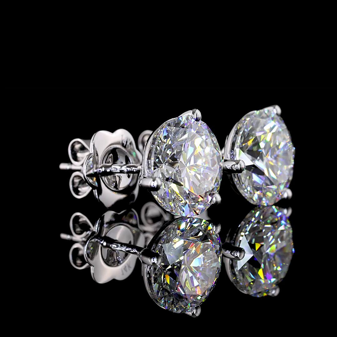 Martini Earring Round 14K White Gold ER9288