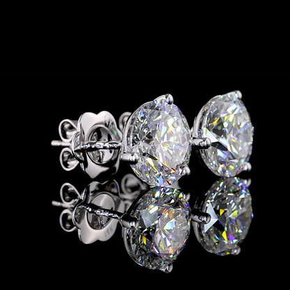 Martini Earring Round 14K White Gold ER9288