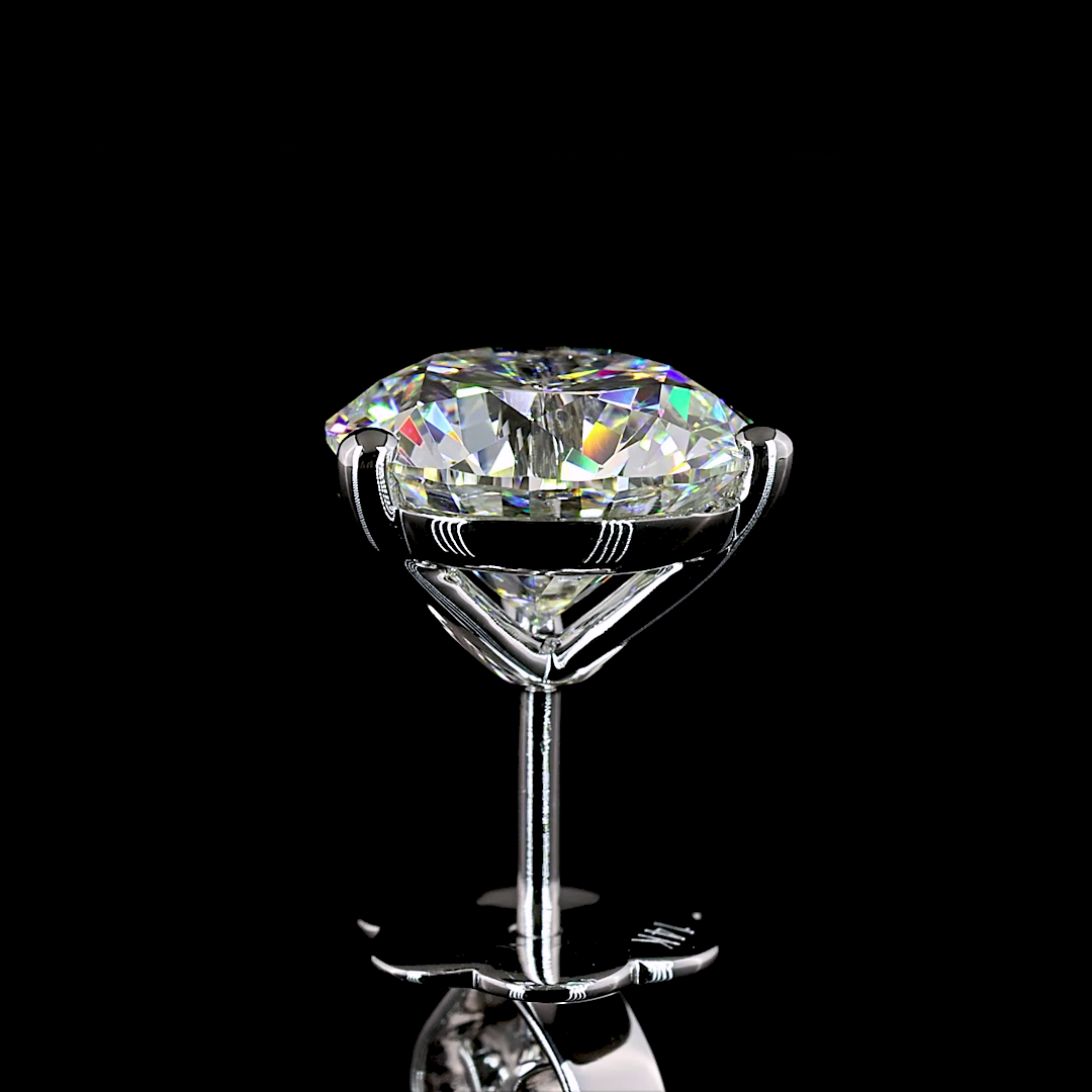 Martini Earring Round 14K White Gold ER9288
