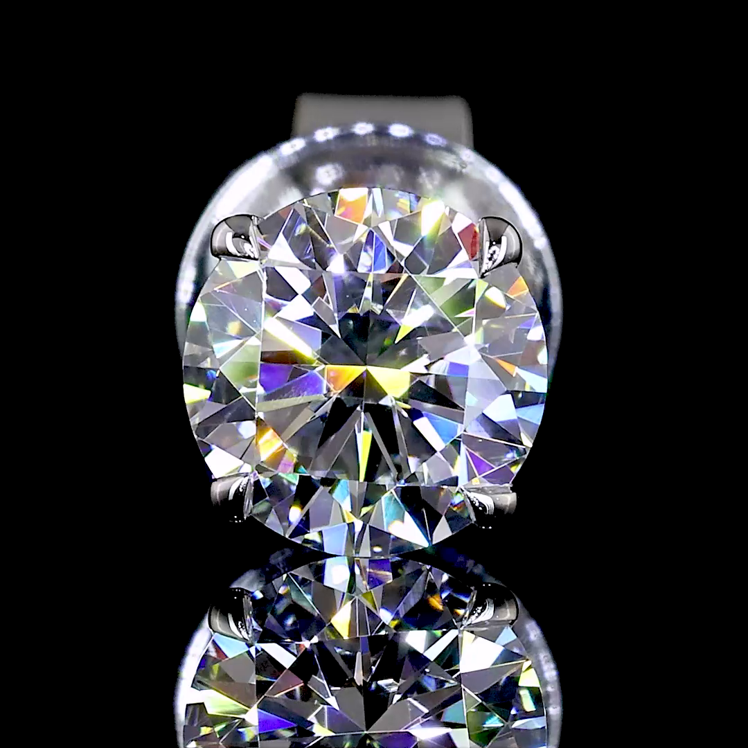 Studs Earring Round 14K White Gold ER9536