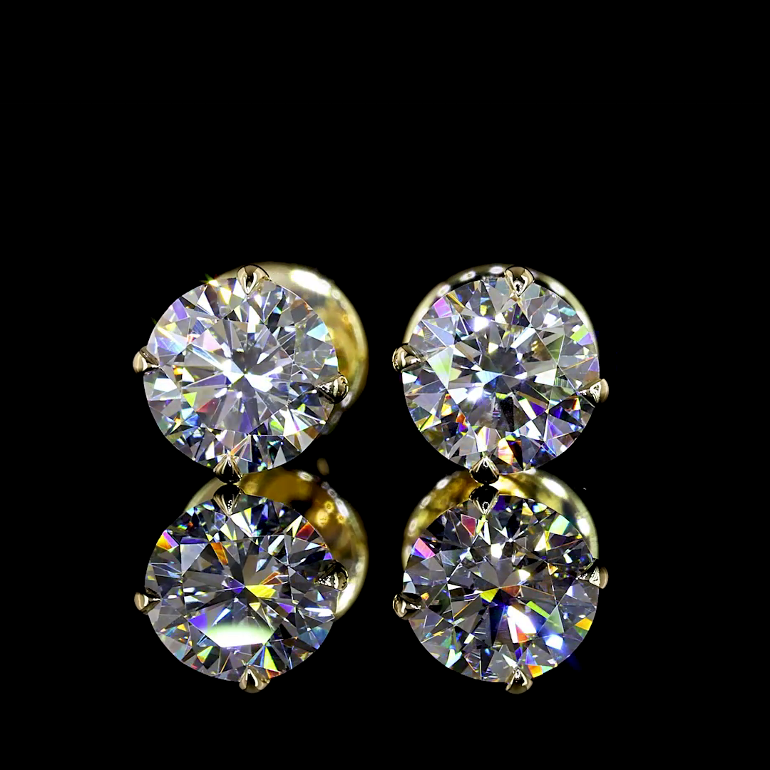 Studs Earring Round 14K Yellow Gold ER9608