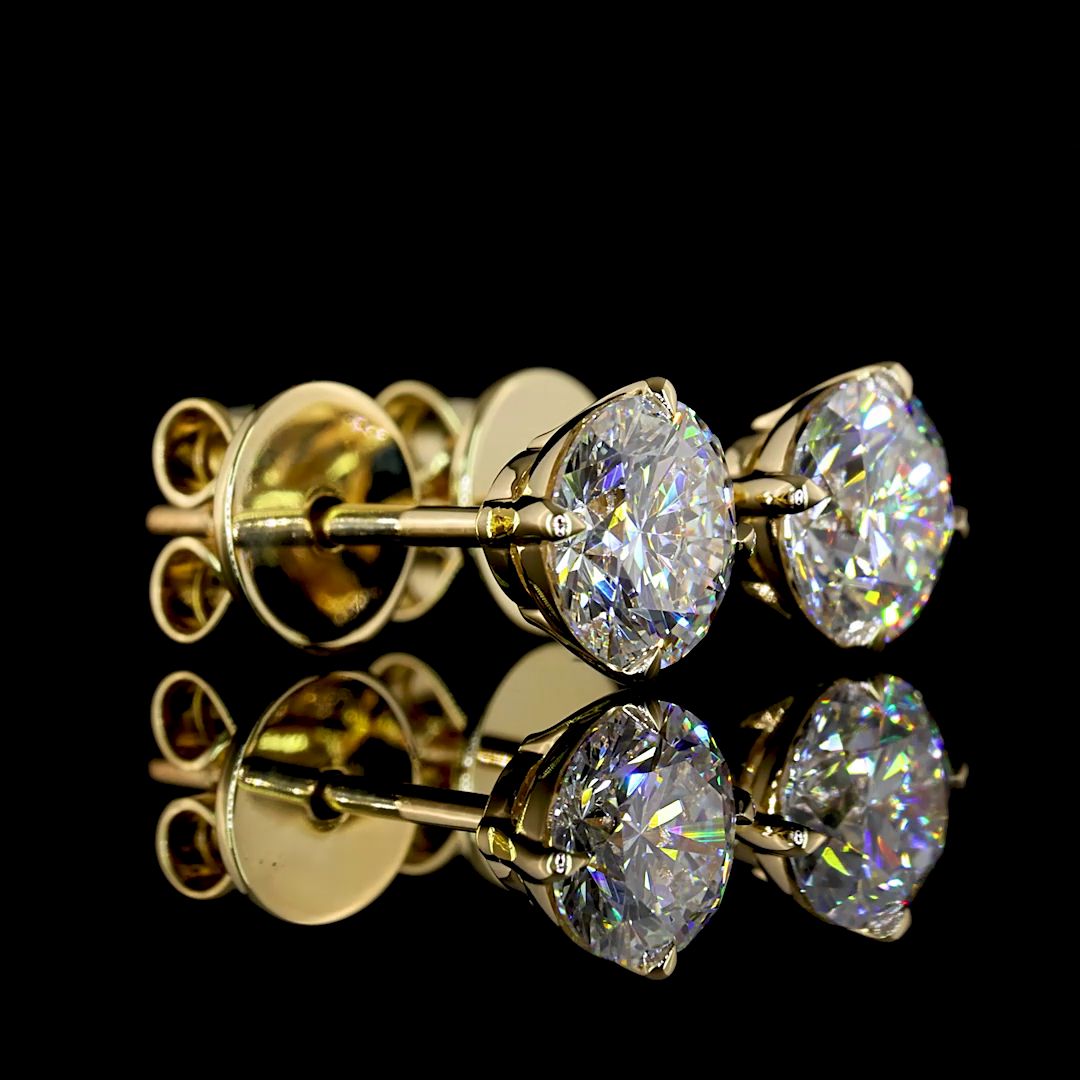 Studs Earring Round 14K Yellow Gold ER9608