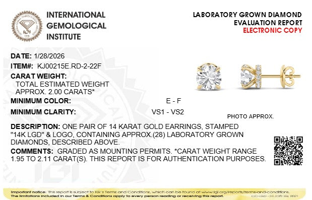 2CTW Round Lab-Grown Diamond Prong Hidden Halo Stud Earrings 28 Stones