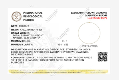 10CTW Round Lab-Grown Diamond Prong Tennis Necklace 169 Stones