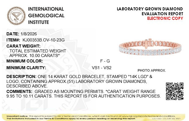 10CTW Oval Lab-Grown Diamond Prong East West Line Bracelet 51 Stones