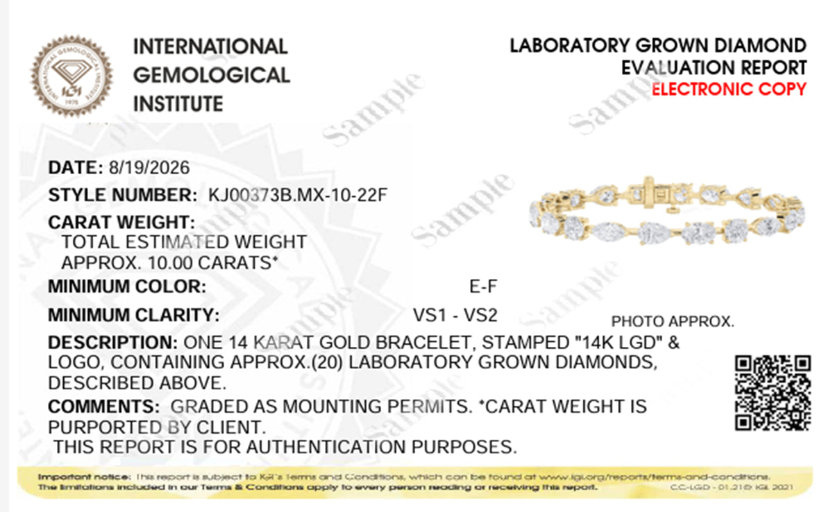 10CTW Mix Lab-Grown Diamond Prong East West Bracelet 20 Stones