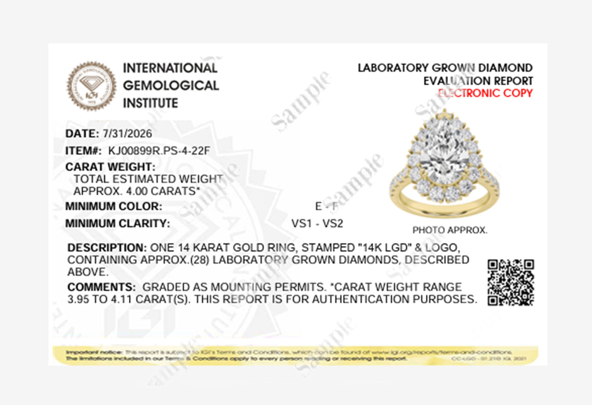 4CTW Pear Lab-Grown Diamond Prong Bold Classic Engagement Ring 28 Stones