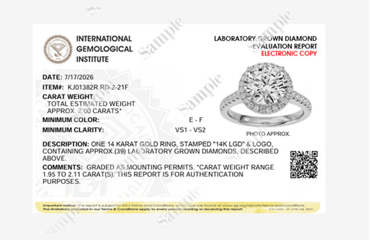 2CTW Round Lab-Grown Diamond Ring