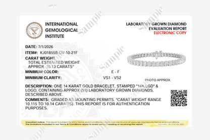 10CTW Oval Lab-Grown Diamond Prong North South Bracelet 50 Stones
