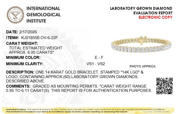 6CTW Oval Lab-Grown Diamond Prong North South Bracelet 60 Stones