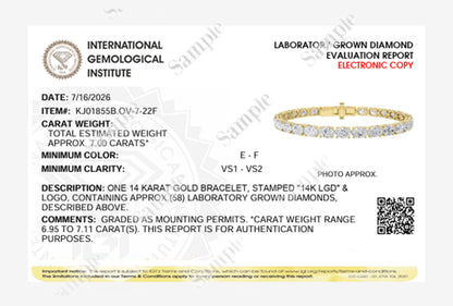7CTW Oval Lab-Grown Diamond Bracelet