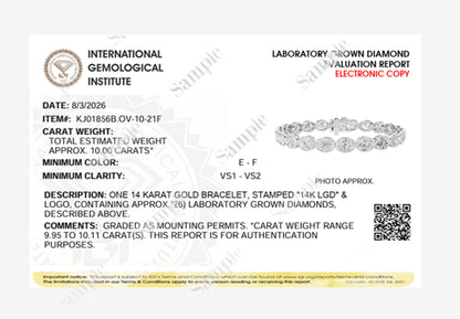 10CTW Oval Lab-Grown Diamond East West Bezel Set Bracelet 26 Stones