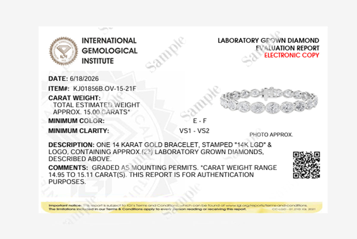 15CTW Oval Lab-Grown Diamond East West Bezel Set Bracelet 22 Stones