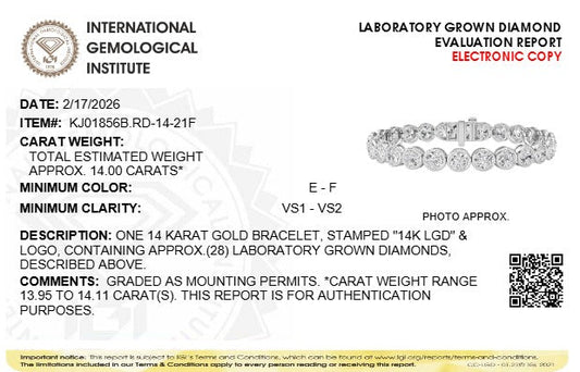 14CTW Round Lab-Grown Diamond East West Bezel Set Bracelet 28 Stones