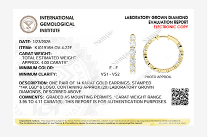 4CTW Oval Lab-Grown Diamond Inside Out Hoop Earrings 20 Stones