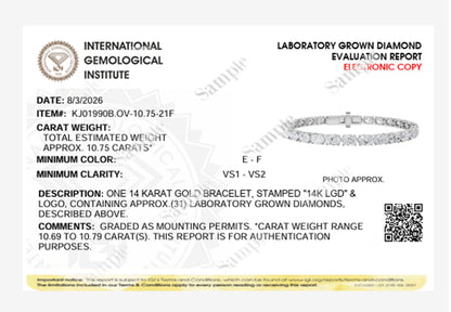 10.75CTW Oval Lab-Grown Diamond Prong East West Bracelet 31 Stones