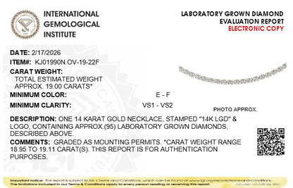 19CTW Oval Lab-Grown Diamond Tennis Necklace 95 Stones