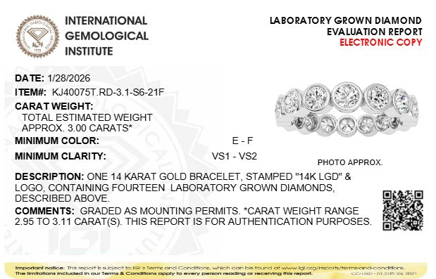 3.1CTW Round Lab-Grown Diamond Bezel Eternity Band Ring 14 Stones