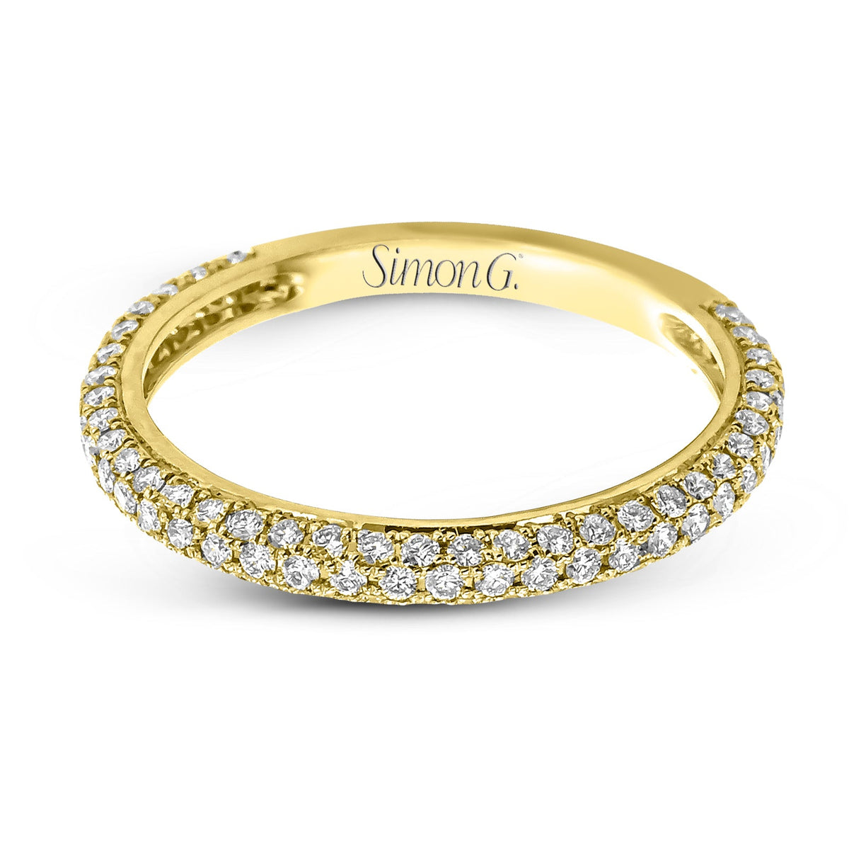 Wedding Band in 18k Gold with Diamonds