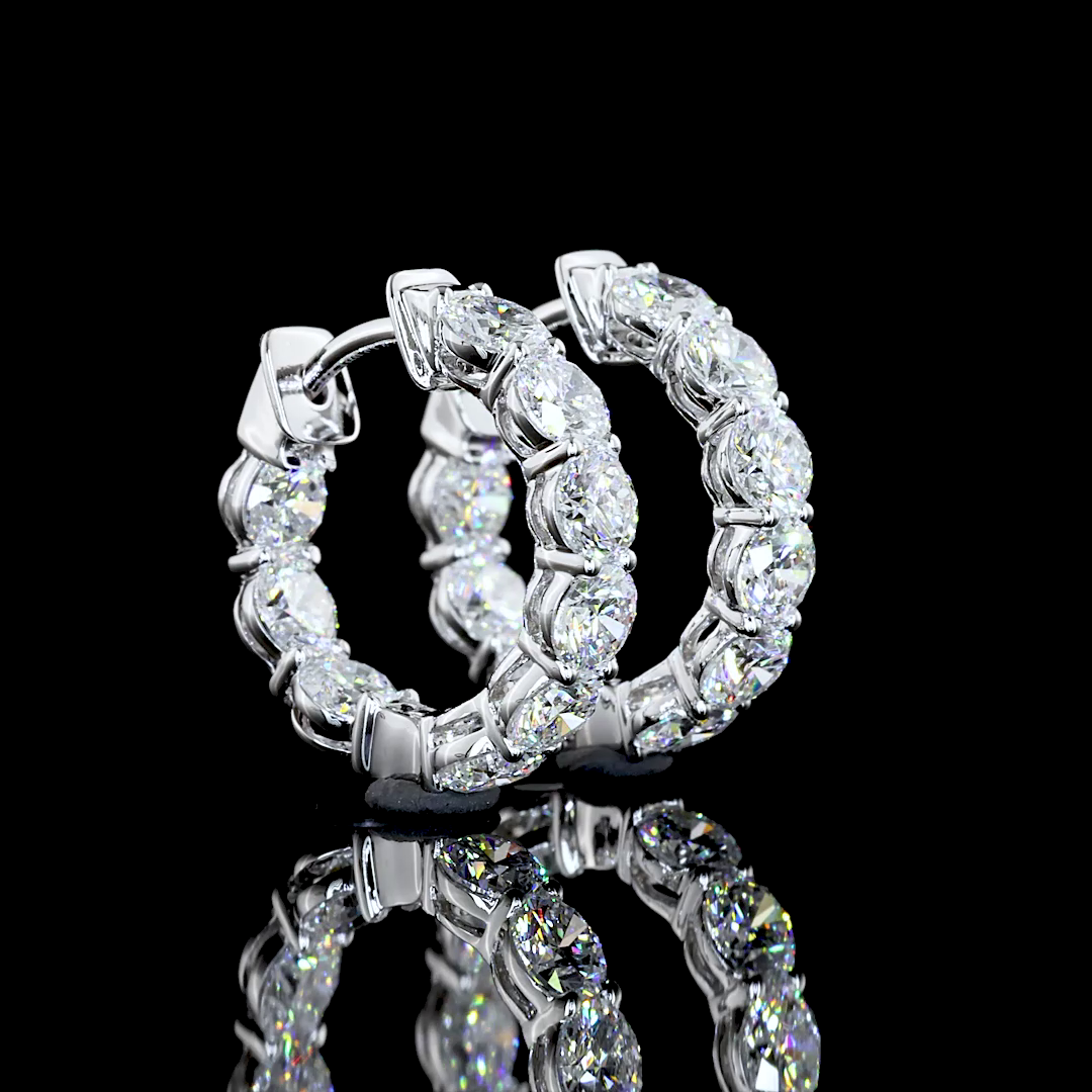 Huggies Earring Round 14K White Gold ER4602