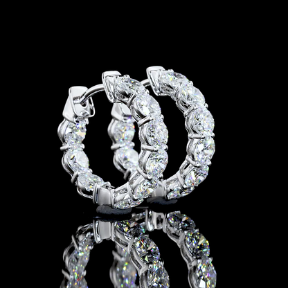 Huggies Earring Round 14K White Gold ER4602