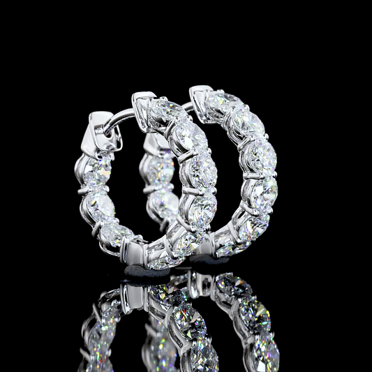 Huggies Earring Round 14K White Gold ER4602