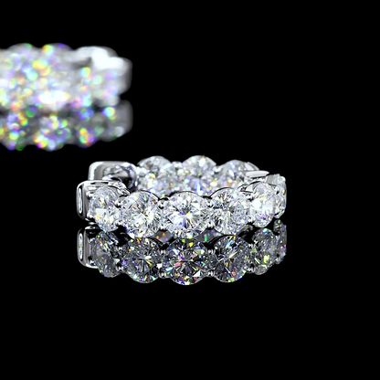 Huggies Earring Round 14K White Gold ER4602