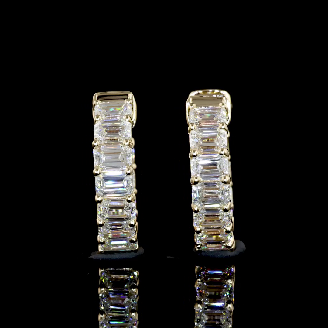 Huggies Earring Emerald 14K Yellow Gold ER4624