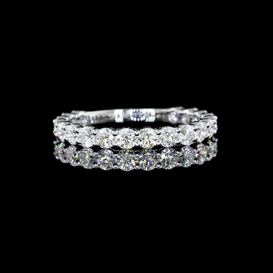3/4 Band Eternity Band Round 14K White Gold EB804