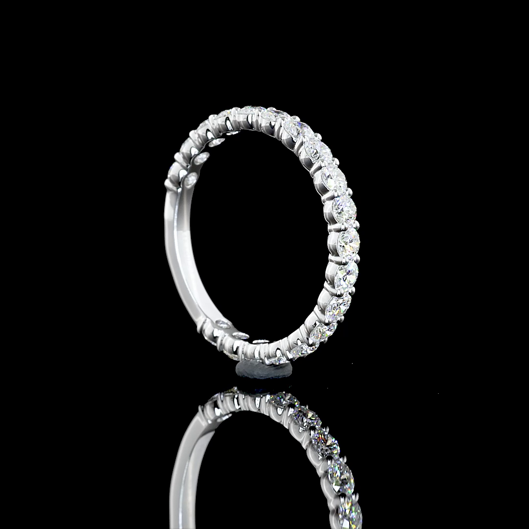 3/4 Band Eternity Band Round 14K White Gold EB804