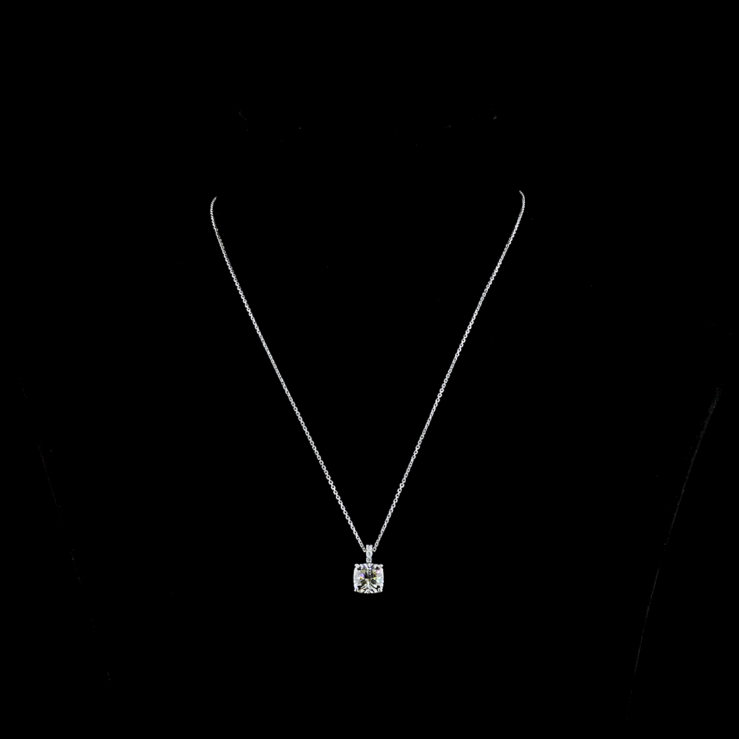 Pendant Cushion Brilliant 14K White Gold PD1010