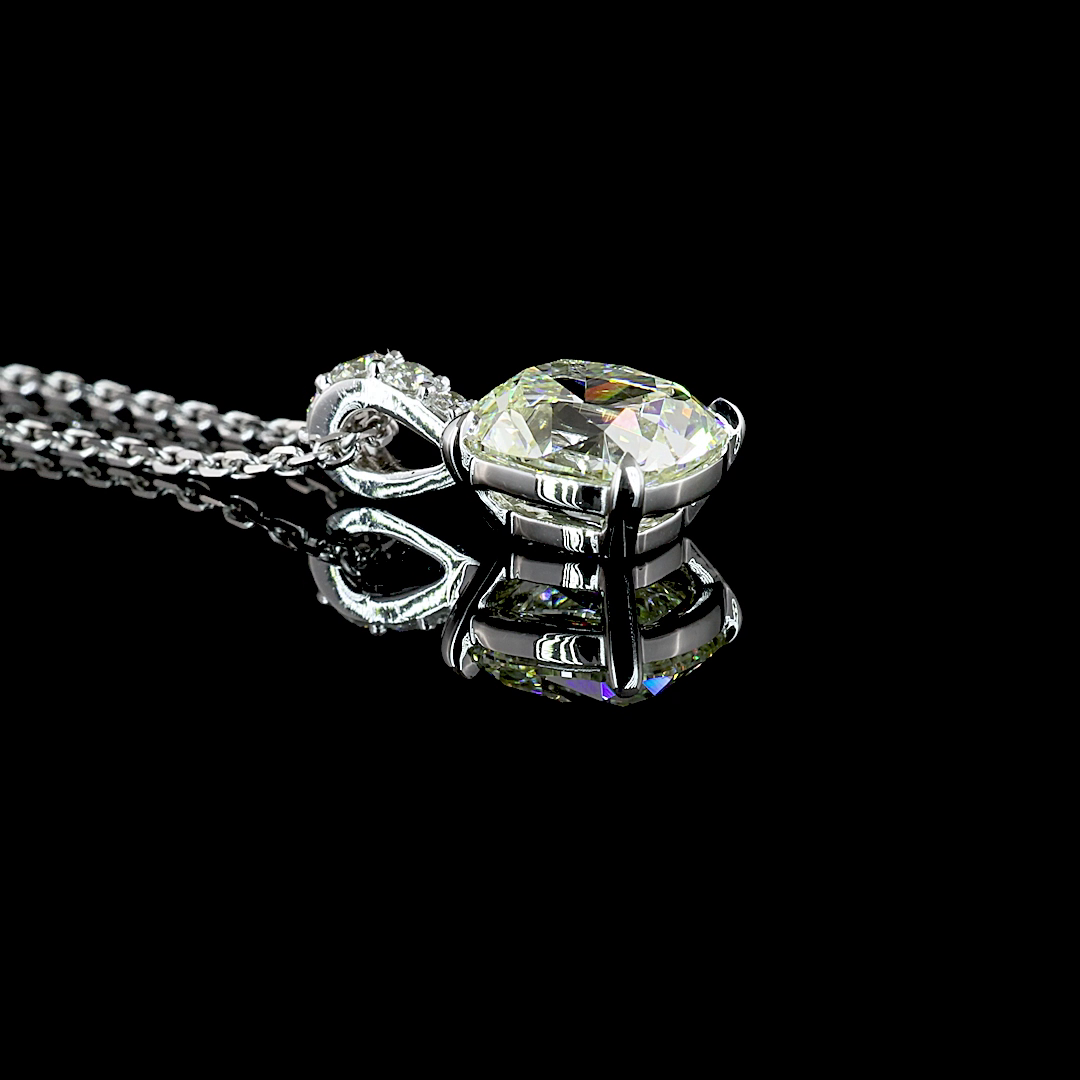 Pendant Antique Cushion 14K White Gold PD1019