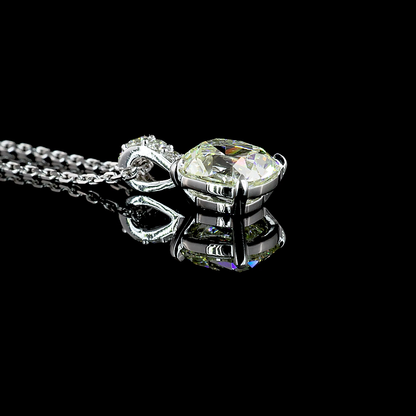 Pendant Antique Cushion 14K White Gold PD1019