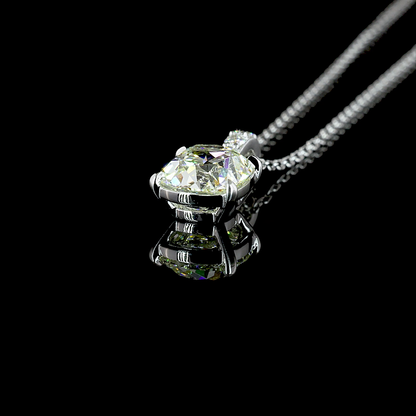 Pendant Antique Cushion 14K White Gold PD1019