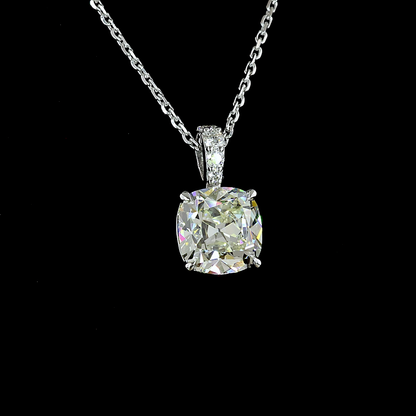 Pendant Square Antique Cushion 14K White Gold PD1023